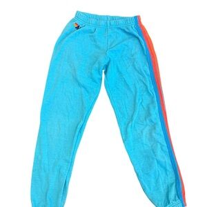 aviator nation blue stripe sweatpants m